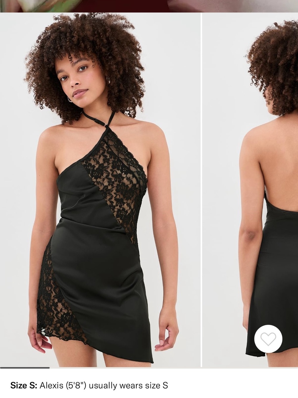 New w tags! Size L. Lioness Black One-Shoulder Lace-Panel Slip Dress